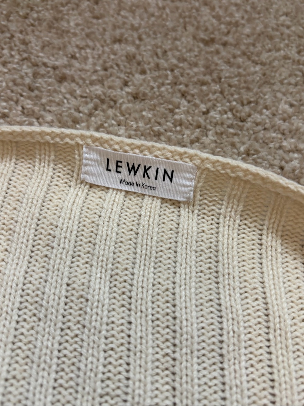 Lewkin Cream Ribbed Shrug - Picture 2 of 4